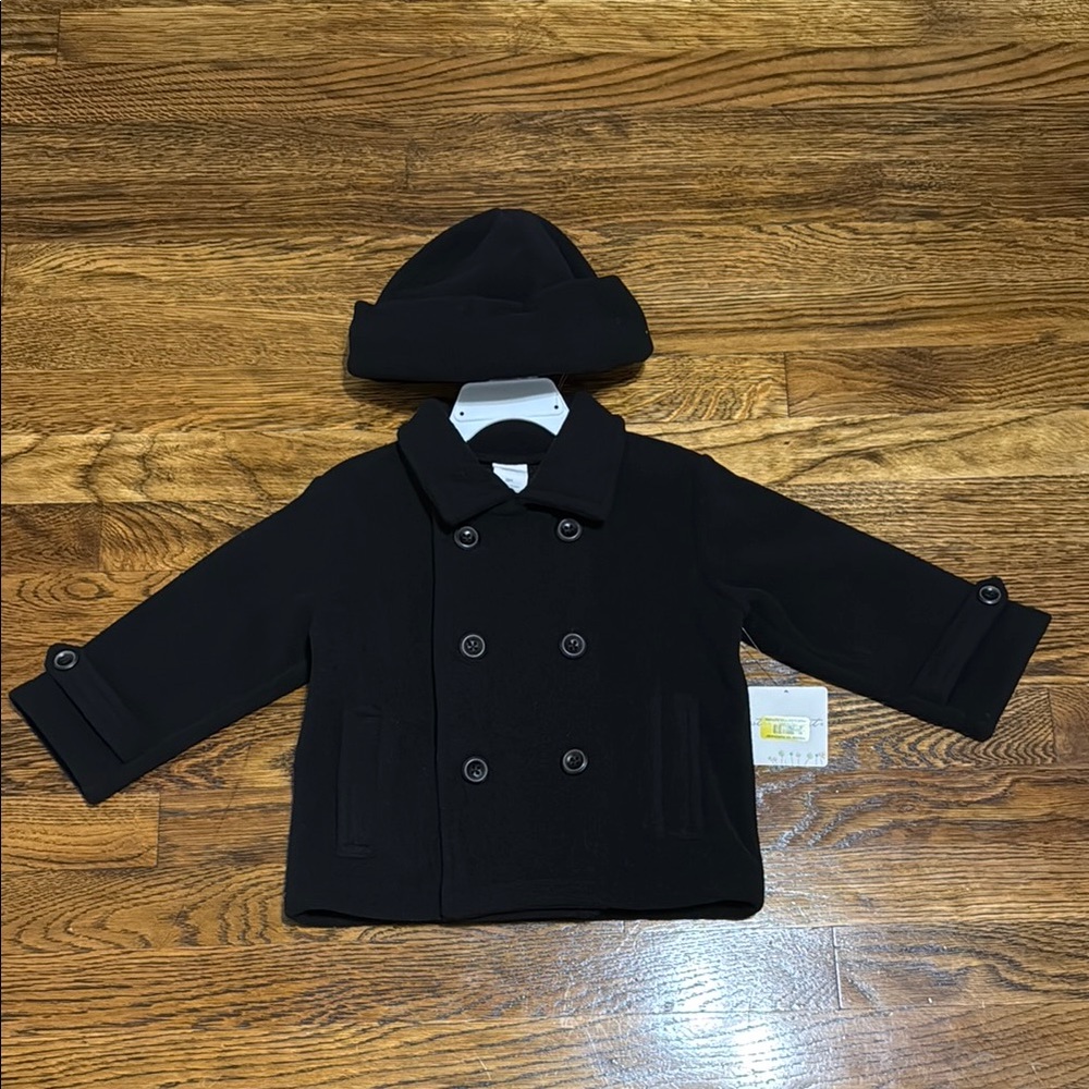 Classic Black Kids Peacoat